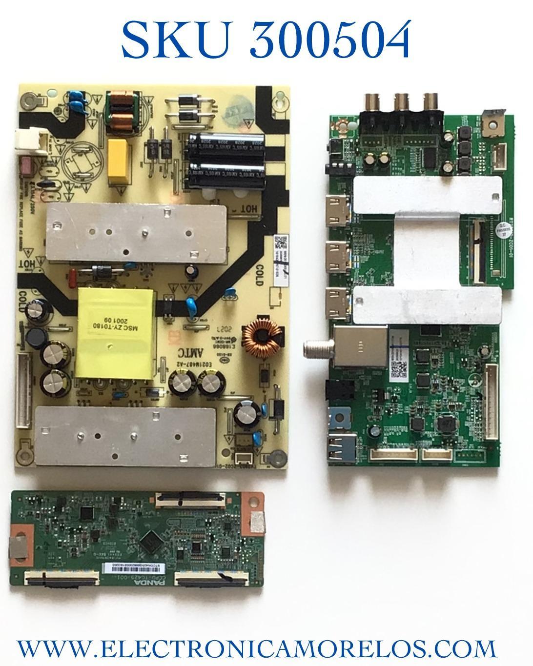 KIT DE TARJETAS PARA TV WESTINGHOUSE·ROKU TV 4K HD SMART TV / MAIN RT28210-ZC01-01 / 2E02740A0 / E503744 / T-CON STCON425G-006 / STCON425G006 / CCPD-TC425-001 / FUENTE TV3903-ZC02-01 / 303C3903064 / E021M487-A2 / PANEL CC430LV1D01 / MODELO WR43FX2019